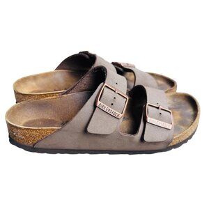 Birkenstock Arizona Tan Leather Two Strap Big Buckle Sandals Size 40 W 9 M 7